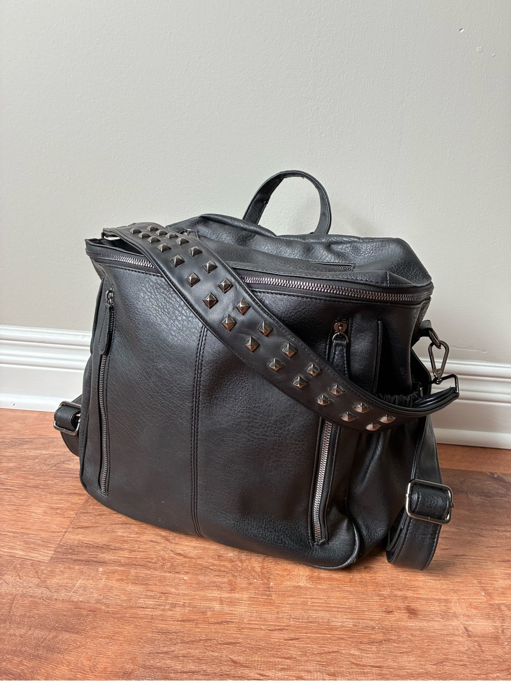 Roulens Convertible Studded Backpack